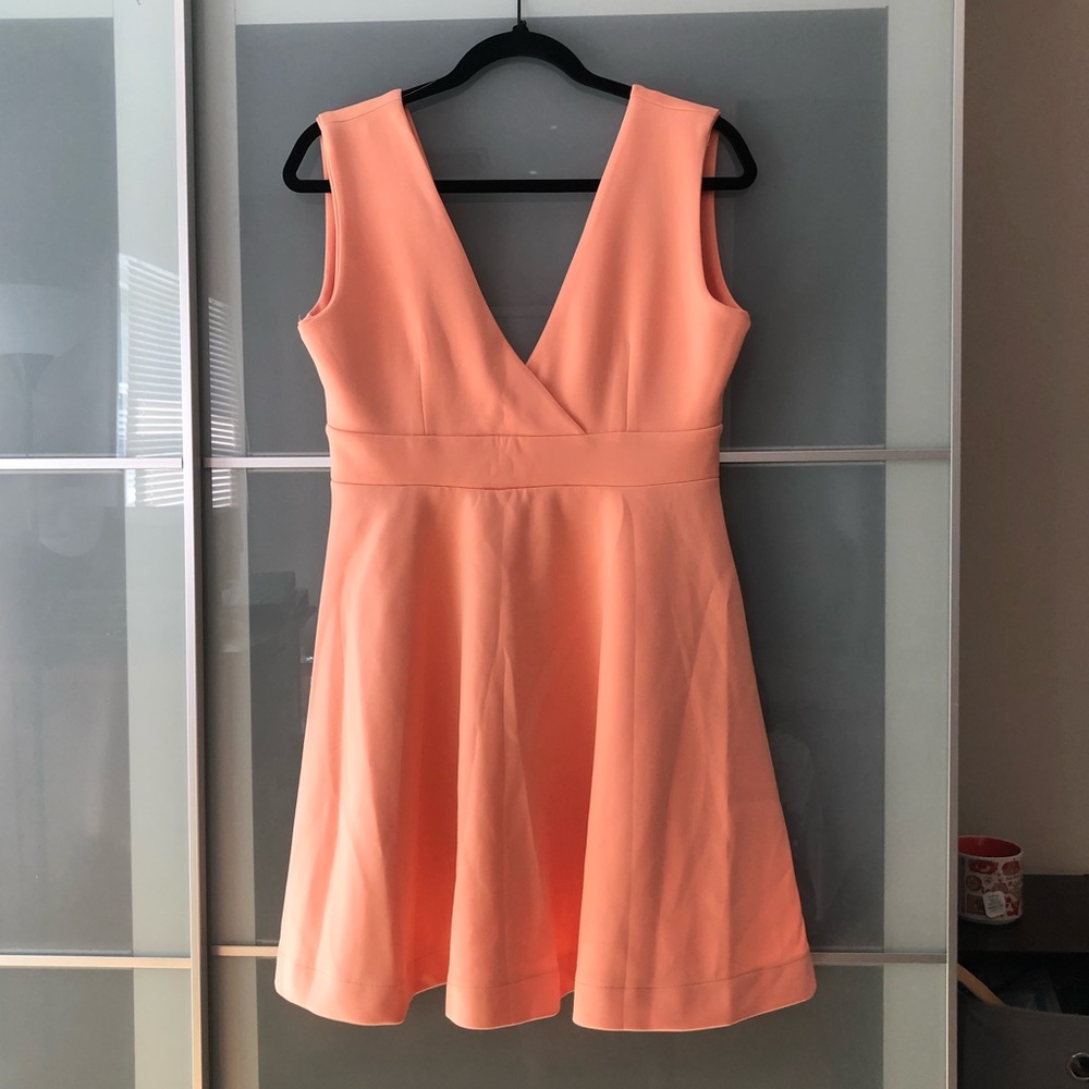 Peach V-Neck Dress